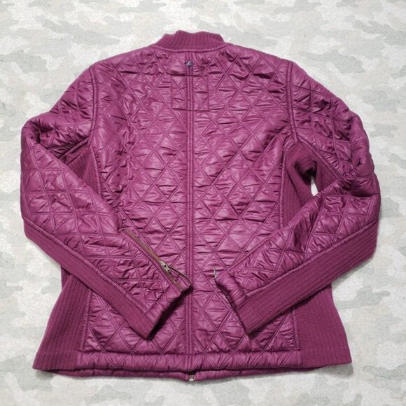 Prana Jacket Womens Large Purple Full Zip Outdoors Diamond Quilted - Picture 6 of 12